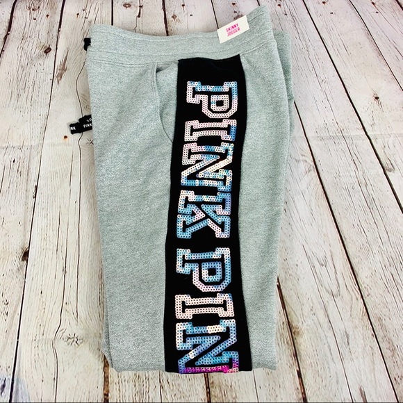 VS Pink Bling Iridescent Sequin Skinny Jogger - Picture 7 of 7